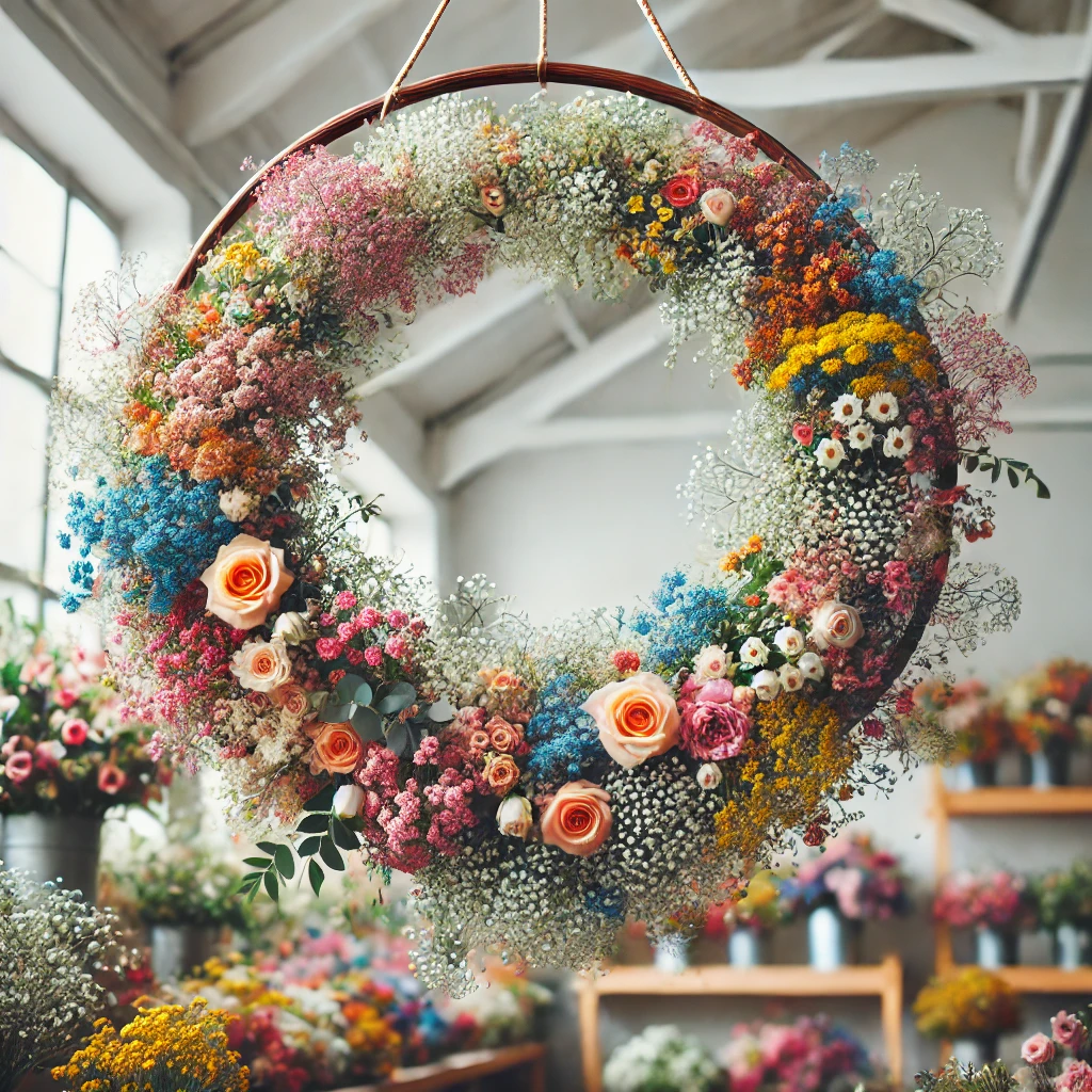 atelier nuage de fleurs avec gypsophile